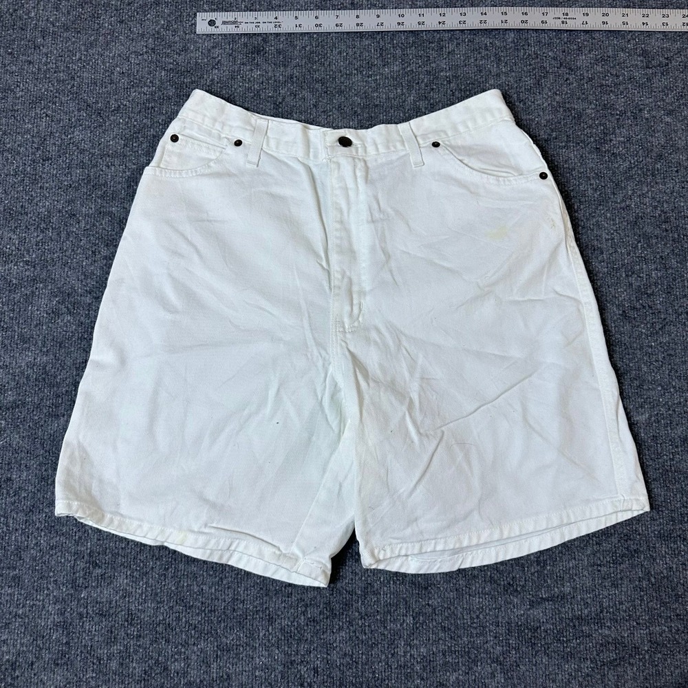 Vintage Denim Shorts Womens Size 15/16 White High Waisted Cotton Made in USA